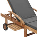 Sun Lounger with Cushion Solid Teak Wood Dark Grey Anbxt