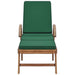 Sun Lounger with Cushion Solid Teak Wood Green Anbxa