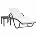 Sun Lounger with Cushion & Table Poly Rattan Black Axnnl
