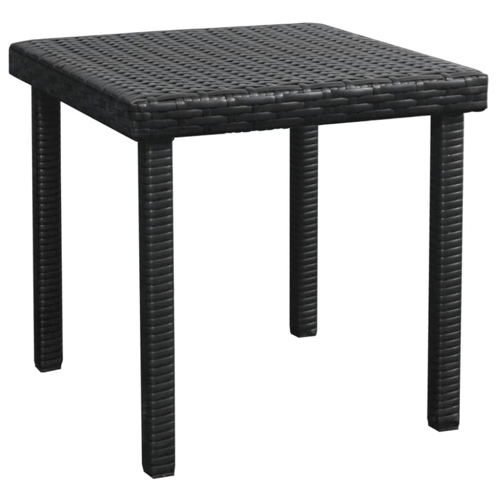 Sun Lounger with Cushion & Table Poly Rattan Black Axnnl
