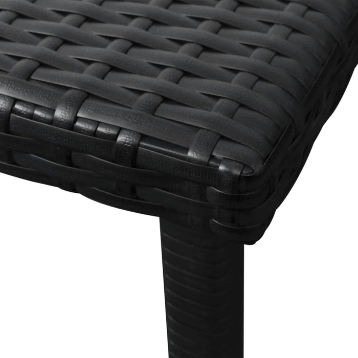 Sun Lounger with Cushion & Table Poly Rattan Black Axnnl