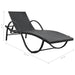 Sun Lounger with Cushion & Table Poly Rattan Black Axnnl