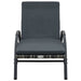 Sun Lounger with Cushion & Wheels Poly Rattan Anthracite