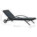 Sun Lounger with Cushion & Wheels Poly Rattan Anthracite