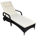 Sun Lounger with Cushion & Wheels Poly Rattan Black Axaip