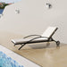 Sun Lounger with Cushion & Wheels Poly Rattan Black Axank