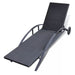Sun Lounger with Cushion & Wheels Poly Rattan Black Axank