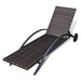Sun Lounger with Cushion & Wheels Poly Rattan Brown Axann