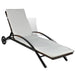 Sun Lounger with Cushion & Wheels Poly Rattan Brown Axann