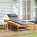 Sun Lounger with Dark Grey Cushion and Pillow Solid Wood