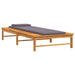 Sun Lounger with Dark Grey Cushion and Pillow Solid Wood