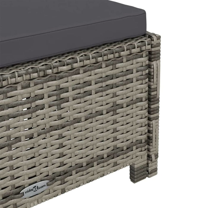 Sun Lounger with Dark Grey Cushion Poly Rattan Toionb