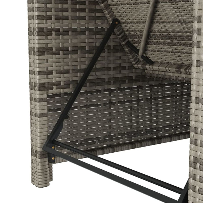Sun Lounger with Dark Grey Cushion Poly Rattan Toionb