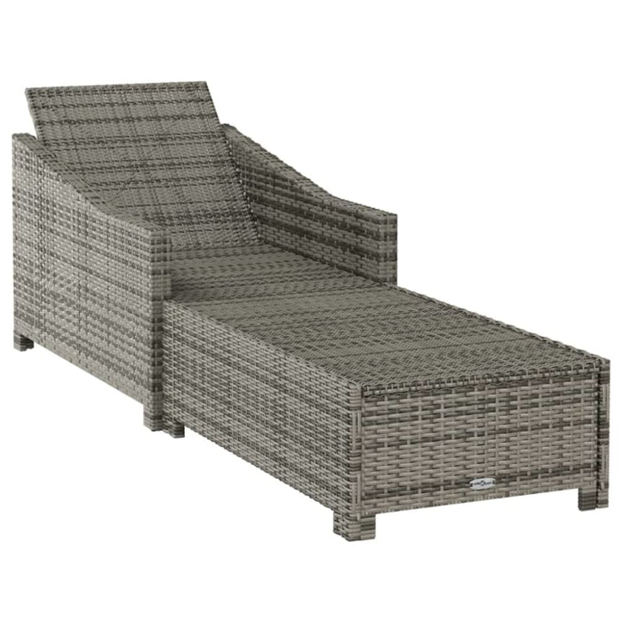 Sun Lounger with Dark Grey Cushion Poly Rattan Toionb