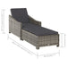 Sun Lounger with Dark Grey Cushion Poly Rattan Toionb