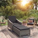 Sun Lounger with Dark Grey Cushion Poly Rattan Toionb