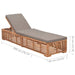 Sun Lounger with Dark Grey Cushion Solid Teak Wood Tolbtn