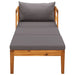 Sun Lounger with Dark Grey Cushions Solid Acacia Wood Toltoi