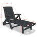 Sun Lounger with Footrest Plastic Anthracite Atpnn