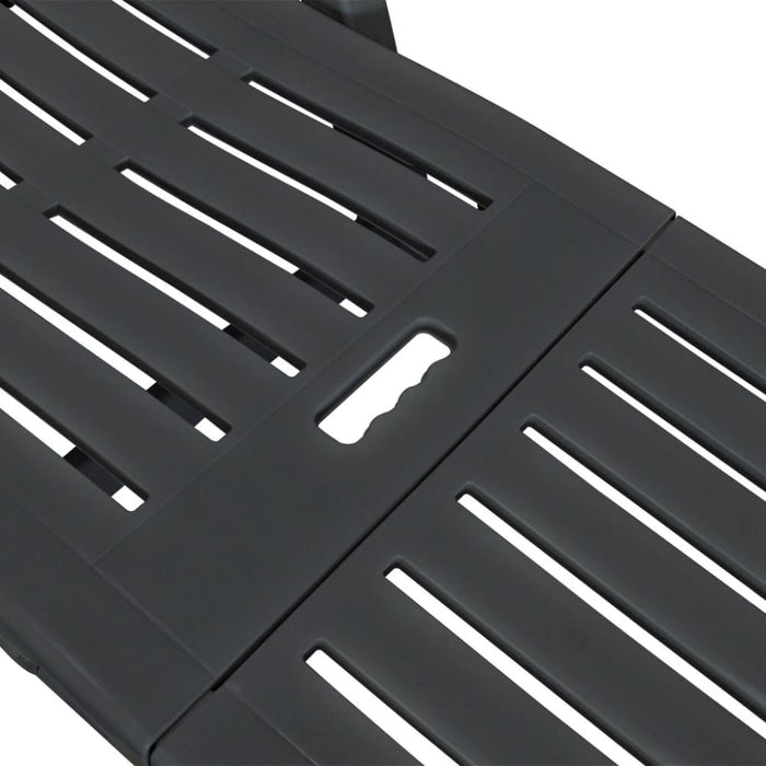 Sun Lounger with Footrest Plastic Anthracite Atpnn