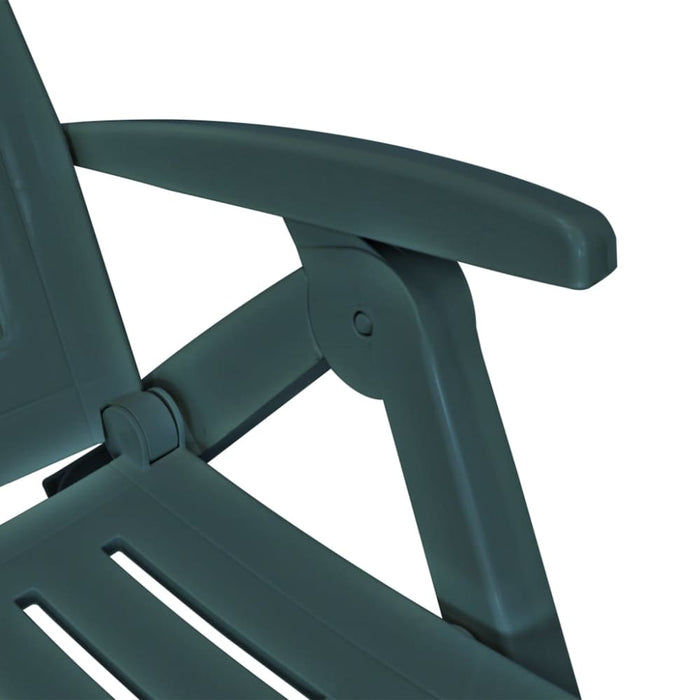 Sun Lounger with Footrest Plastic Green Atpni