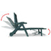 Sun Lounger with Footrest Plastic Green Atpni