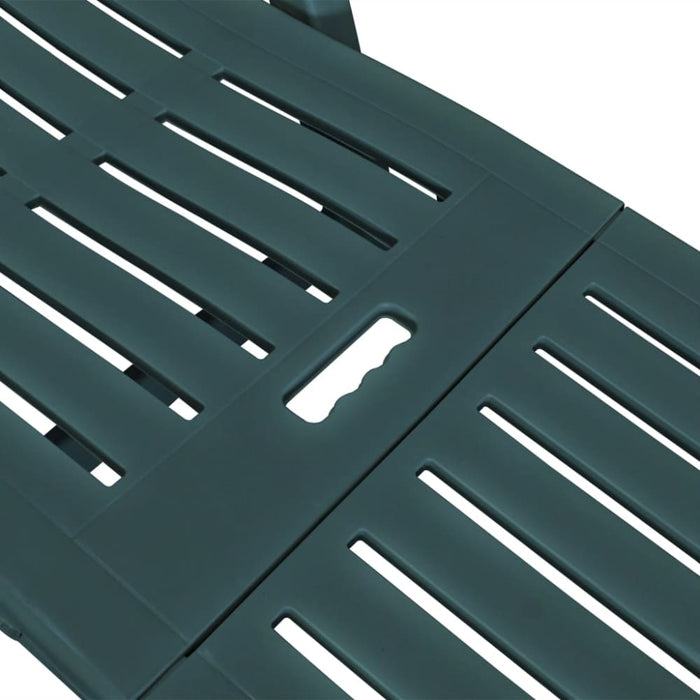 Sun Lounger with Footrest Plastic Green Atpni