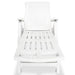 Sun Lounger with Footrest Plastic White Atpnl