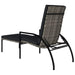 Sun Lounger with Footrest Pe Rattan Grey Toiltb
