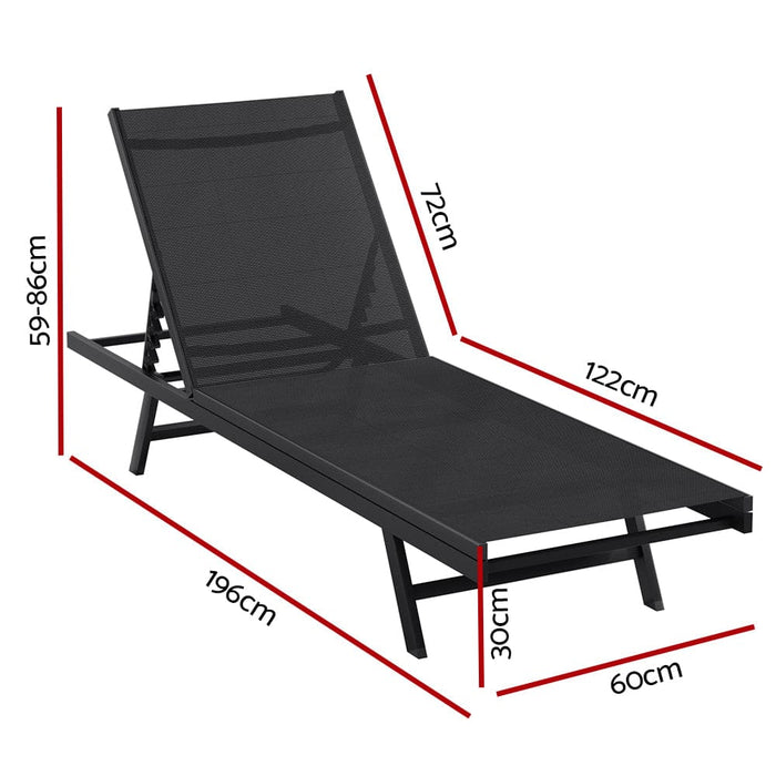 Sun Lounger Outdoor Lounge Setting Chair Adjustable Patio