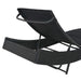Sun Lounger Poly Rattan and Textilene Black Aankl