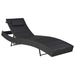 Sun Lounger Poly Rattan and Textilene Black Aankl