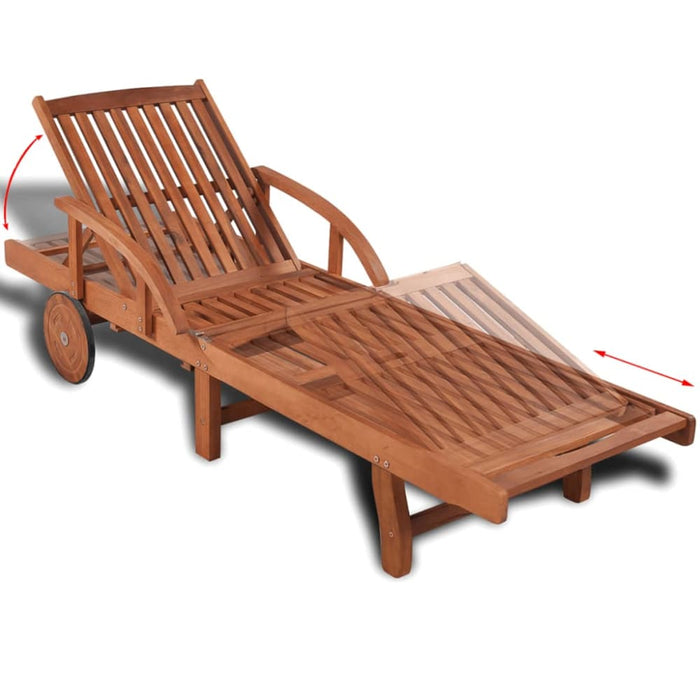 Sun Lounger Solid Acacia Wood Aoaal