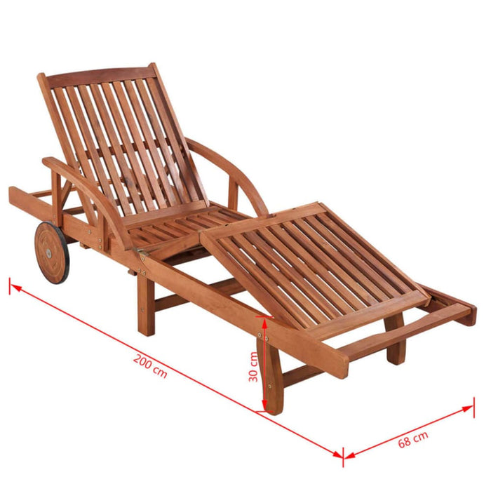 Sun Lounger Solid Acacia Wood Aoaal