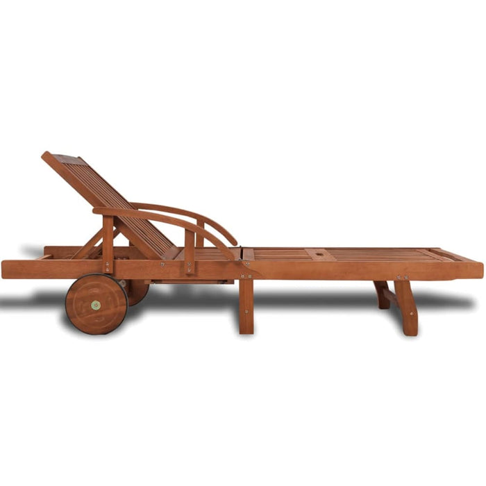 Sun Lounger Solid Acacia Wood Aoaal
