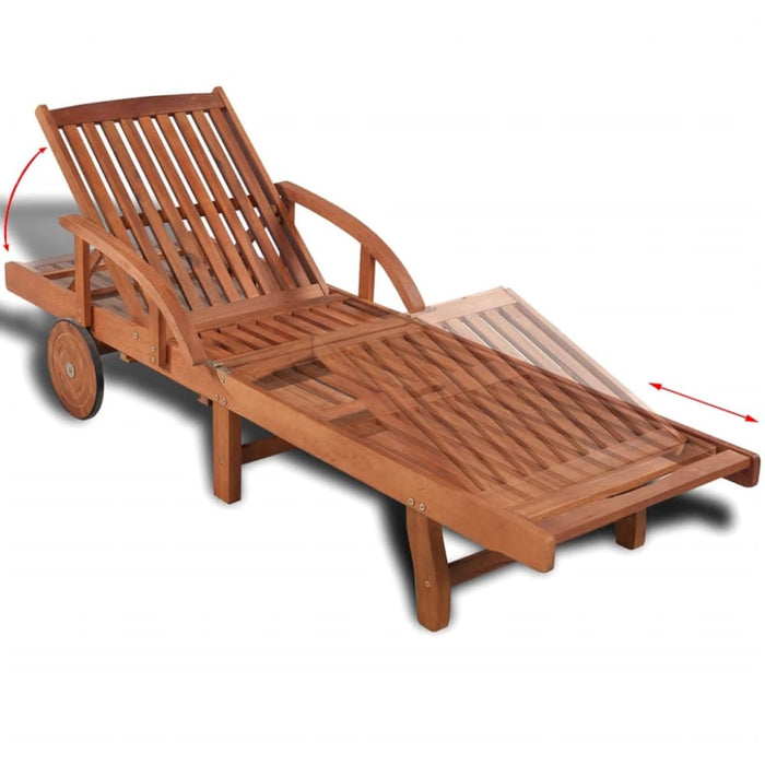 Sun Lounger Solid Acacia Wood Axpkx