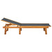 Sun Lounger Solid Acacia Wood and Textilene Aoiap