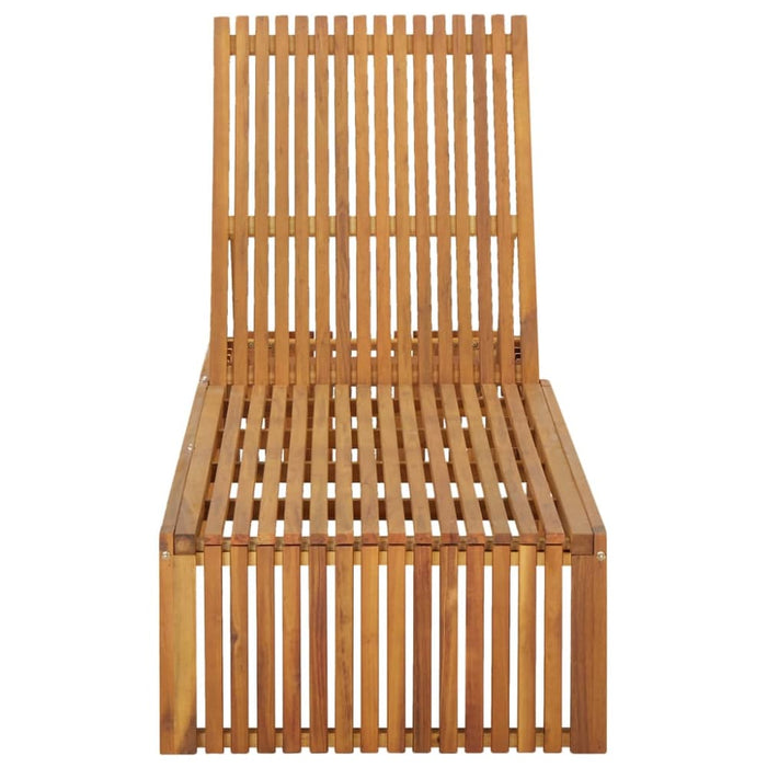 Sun Lounger Solid Acacia Wood Tobtoi