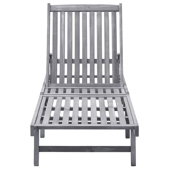 Sun Lounger Solid Acacia Wood Toonix