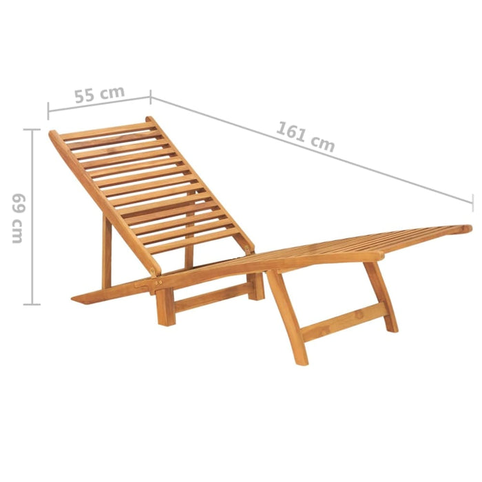 Sun Lounger Solid Teak Wood Tolopo
