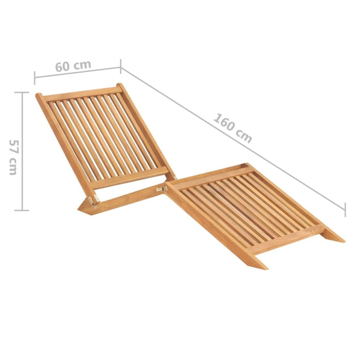 Sun Lounger Solid Teak Wood Tolopx