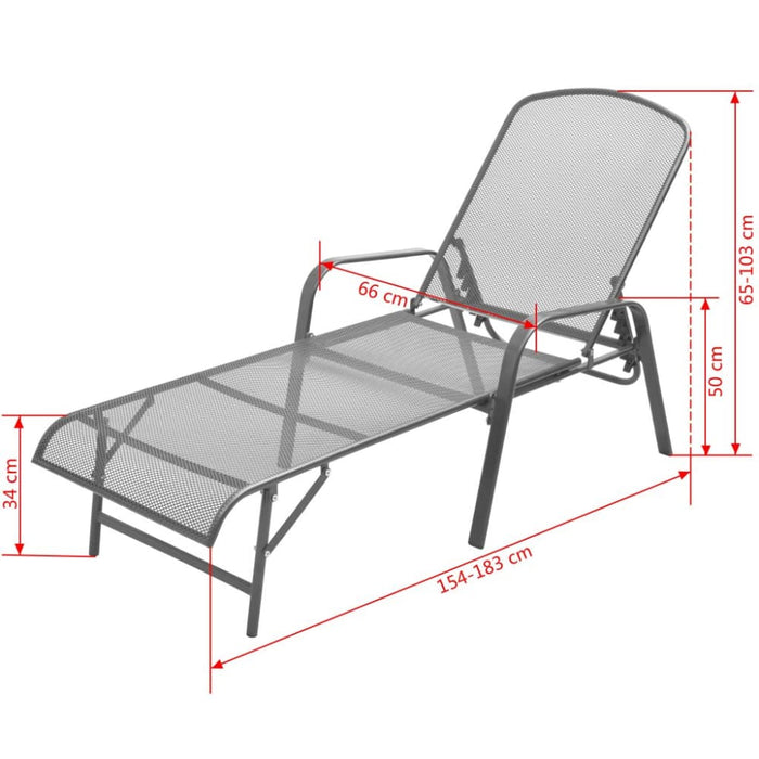 Sun Lounger Steel Anthracite Axixp