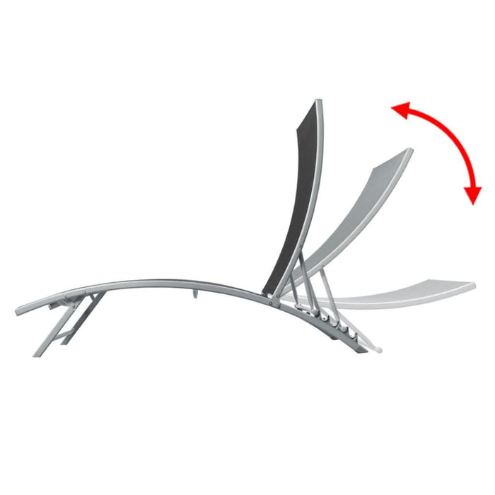 Sun Lounger Steel and Textilene Black Axnll