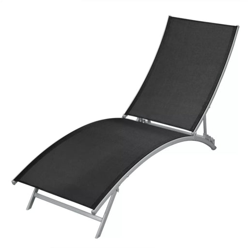 Sun Lounger Steel and Textilene Black Axnll
