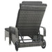 Sun Lounger with Wheels Poly Rattan Anthracite Akaki