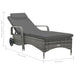 Sun Lounger with Wheels Poly Rattan Anthracite Akaki