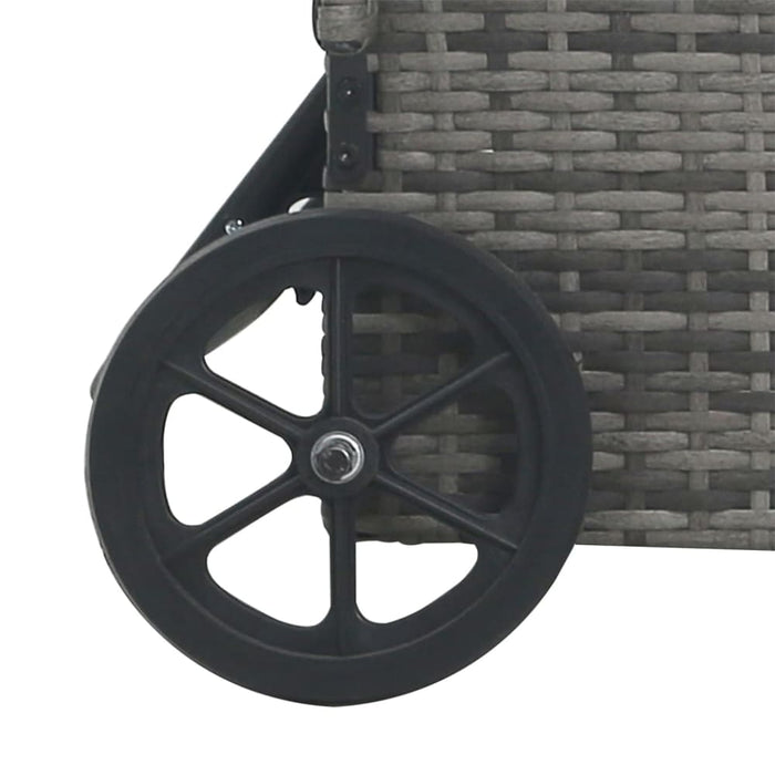 Sun Lounger with Wheels Poly Rattan Anthracite Akaki