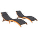 Sun Loungers 2 Pcs With Cushions Solid Wood Acacia Tbiitlo