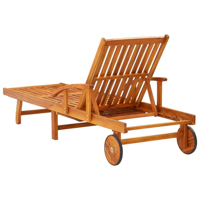 Sun Loungers 2 Pcs With Cushions Solid Wood Acacia Tbiittx