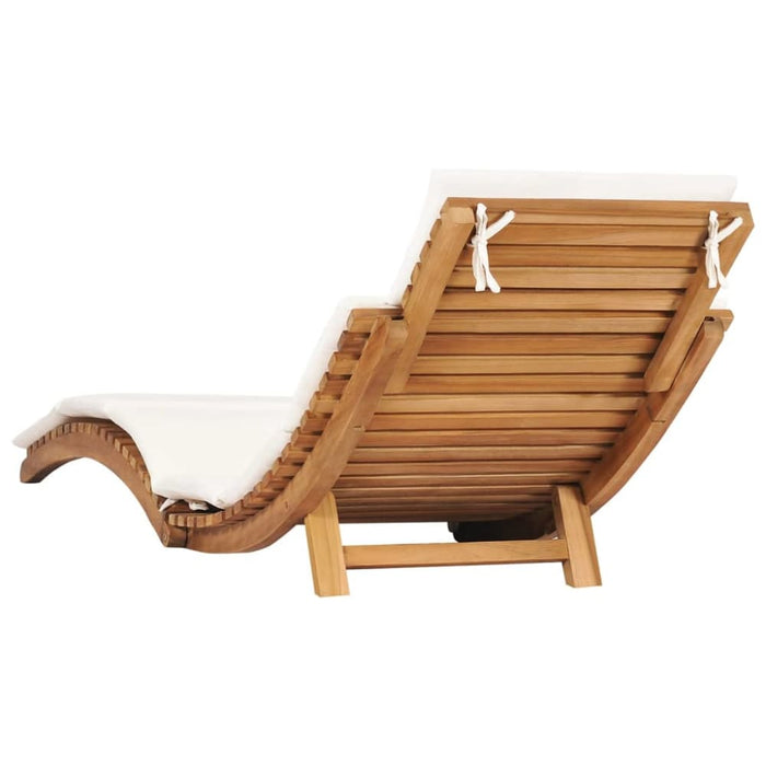 Sun Loungers 2 Pcs with Cushions Solid Wood Teak Toatltt
